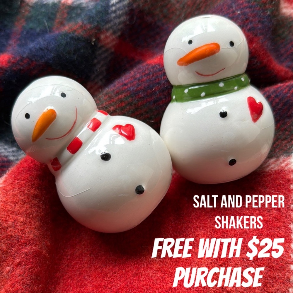 Free With $25 Purchase-Snowman Salt n Pepper Shakers